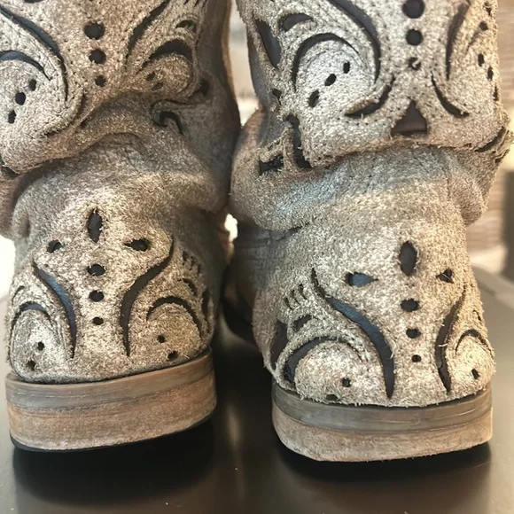 Little Girl Roper Belle Tan Cowboy Western Boots GUC sz 12 Leather Upper Balance - Picture 7 of 17